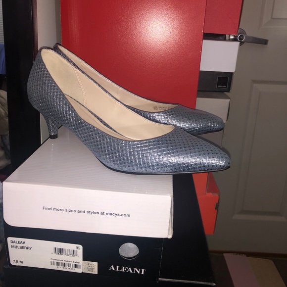 Cole Haan leather pump silver & blue - Picture 3 of 5